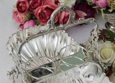 画像6: シルバープレート　シェル型　クリームジャグ、シュガーポット付き　ストロベリーディッシュ　 (6)