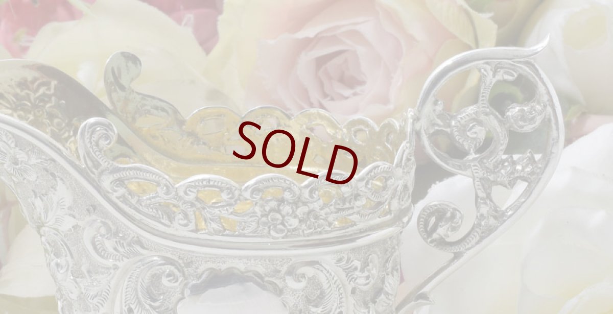 画像15: 純銀製（925）1895年　ハイヴィクトリアン/ロココスタイル　ハンドチェイシング　バッチェラーサイズ　ティー3点セット (15)