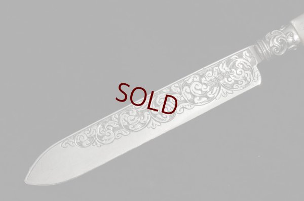 画像3: 純銀製（925）1892年George Unite 白蝶貝ハンドル　ケーキサービングセット