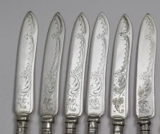 画像3: 純銀（925）/シルバープレート　1894年　キングスパターン　デザートカトラリー6組セット (3)