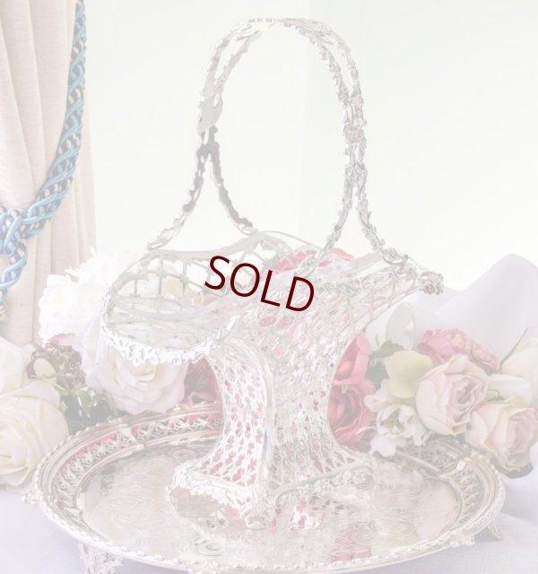 画像4: 純銀製（925）　1910年　総透かし細工　フラワーバスケット