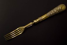 画像4: 純銀製（925）　パーセルギルド　ベネチアンスタイルハンドル　ケーキナイフ＆フォークセット (4)