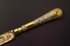 画像11: 純銀製（925）　パーセルギルド　ベネチアンスタイルハンドル　ケーキナイフ＆フォークセット (11)