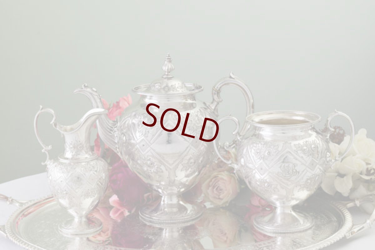 画像1: シルバープレート　Martin, Hall & Co. 　ネオクラシカル/ハイヴィクトリアン　薔薇のティーセット (1)