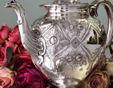 画像3: シルバープレート　Martin, Hall & Co. 　ネオクラシカル/ハイヴィクトリアン　薔薇のティーセット (3)