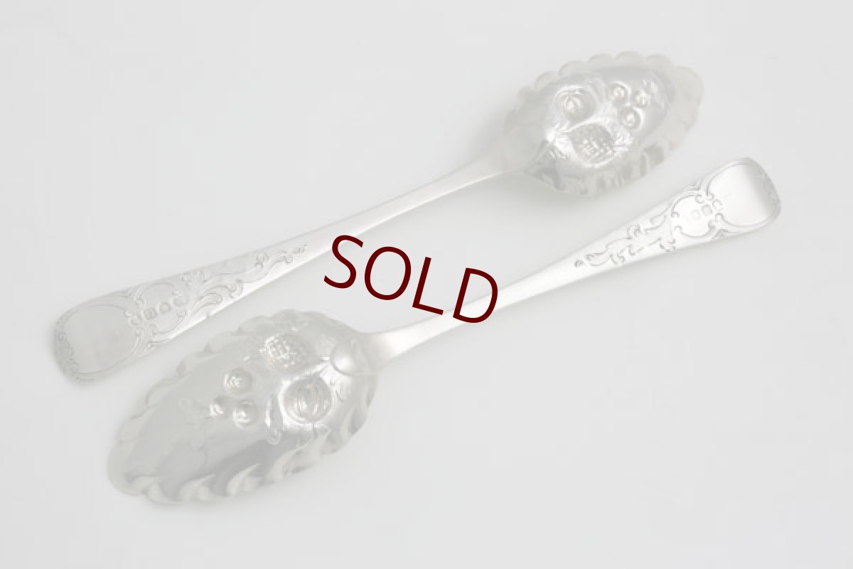 画像6: 純銀製（925）　1798年　サービングベリースプーン　2本セット (6)