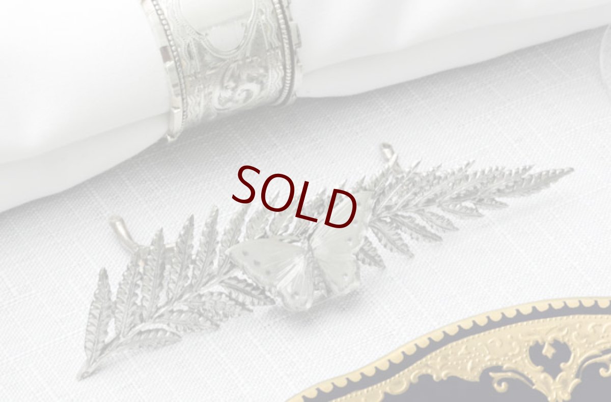 画像3: 純銀製（925）1896年　蝶のヒンジのメニューホルダー/プレイスカードホルダー (3)