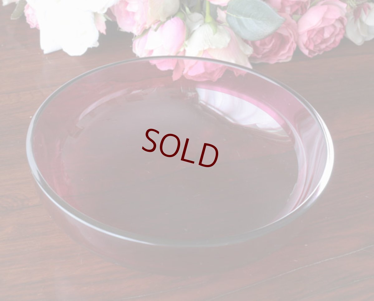 画像8: ヴィクトリアン 苺の透かし細工 クランベリーグラス　バスケット (8)