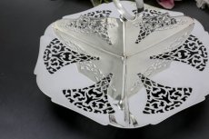 画像2: シルバープレート　ヴィンテージ　サンドイッチトレイ (2)