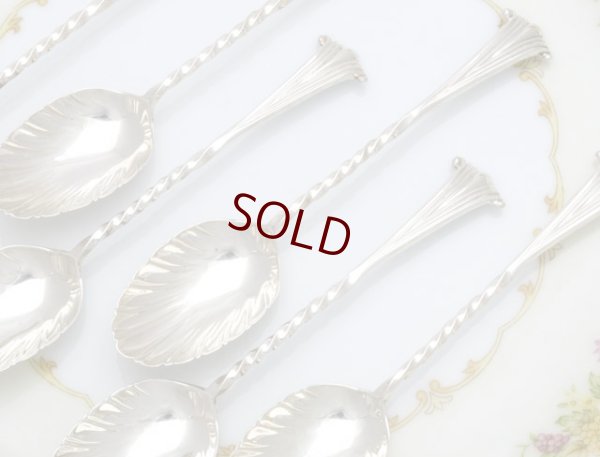 画像5: 純銀製 1886年 　貝のシェイプの　ティースプーン 6本セット