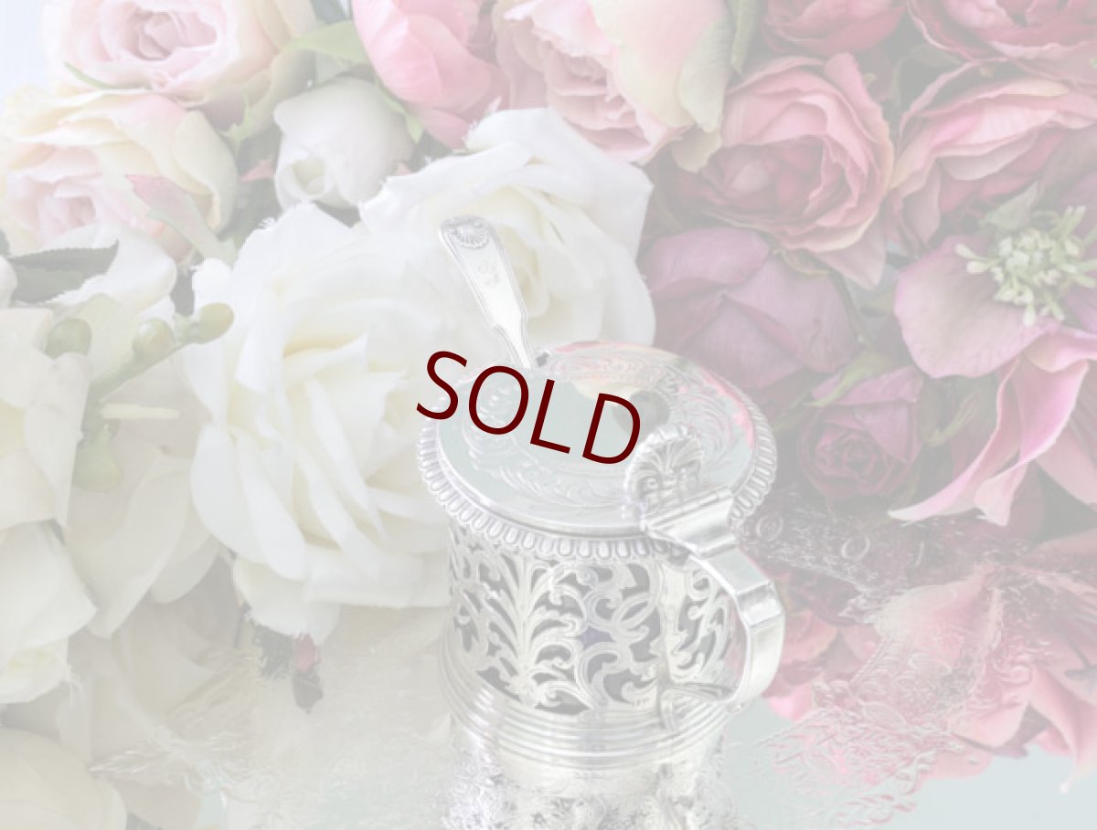 画像4: 純銀製（925）1874年　透かし細工　マスタードポット (4)