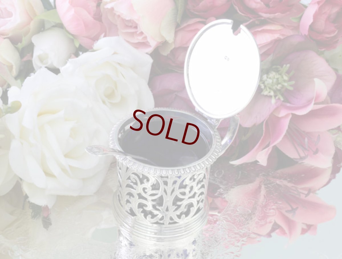 画像3: 純銀製（925）1874年　透かし細工　マスタードポット (3)