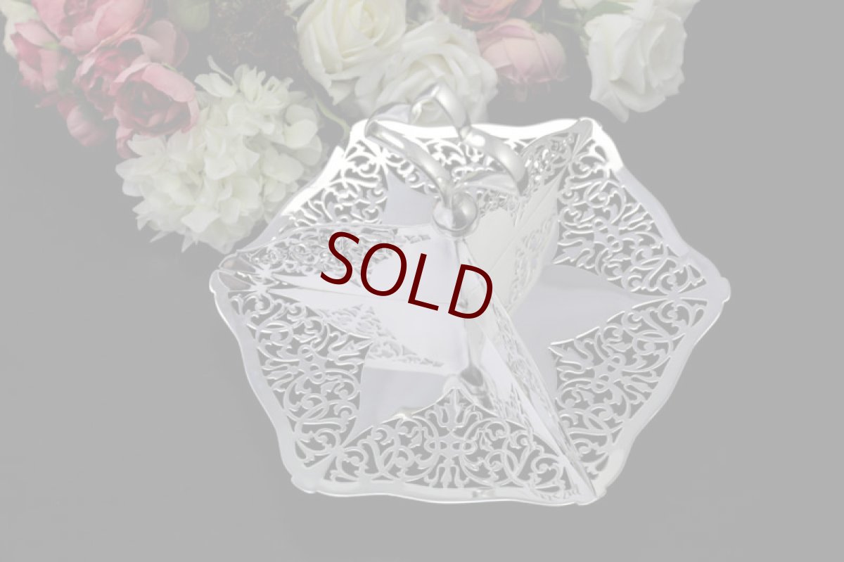 画像3: シルバープレート　1930年代前後　星と透かし細工　サンドイッチトレイ (3)