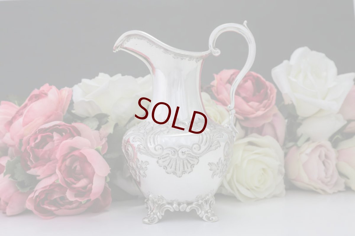 画像6: シルバープレート　ヴィクトリアンロココスタイル　お花とスクロール、お花のつぼみの摘み　ティーセット (6)