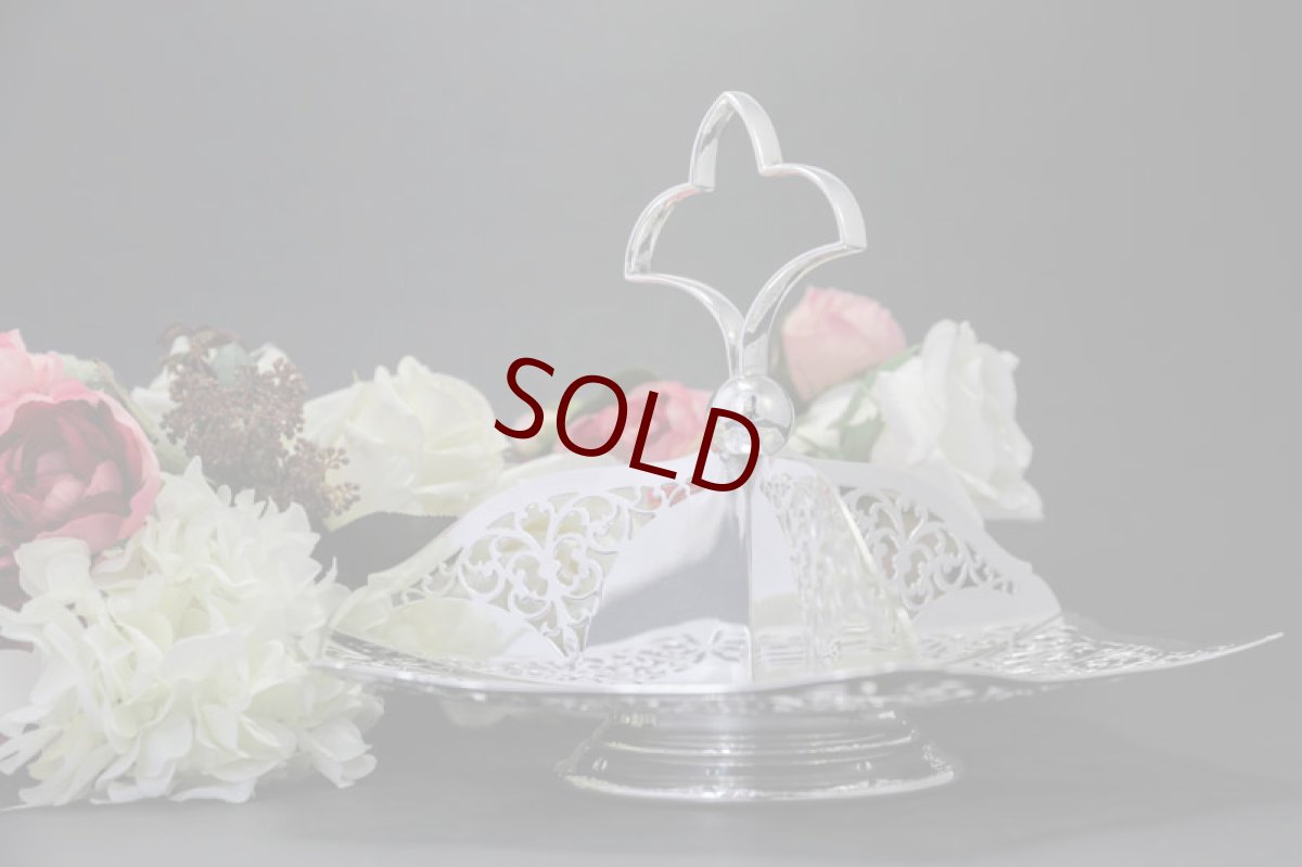 画像5: シルバープレート　1930年代前後　星と透かし細工　サンドイッチトレイ (5)