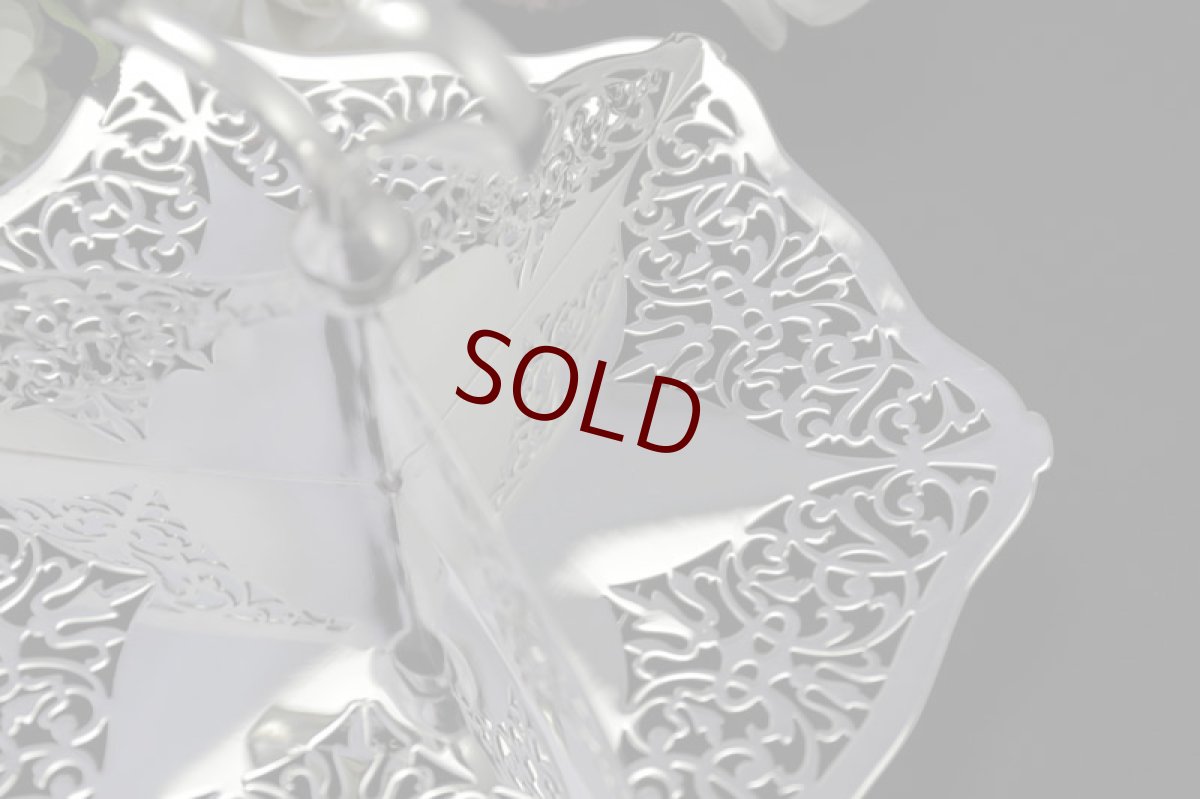 画像2: シルバープレート　1930年代前後　星と透かし細工　サンドイッチトレイ (2)