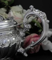 画像5: シルバープレート　１９００年前後　ロココ風デザイン　オーバル型　ティーポット (5)
