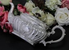 画像8: シルバープレート　１９００年前後　ロココ風デザイン　オーバル型　ティーポット (8)