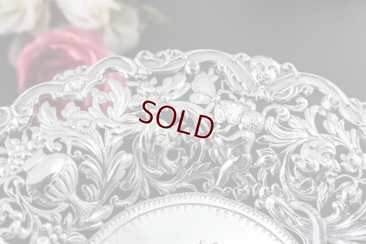 画像7: 純銀製（925）特級　超美透かし細工　エンジェル　ペア　タッツァ　（コンポート） (7)