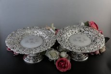 画像17: 純銀製（925）特級　超美透かし細工　エンジェル　ペア　タッツァ　（コンポート） (17)