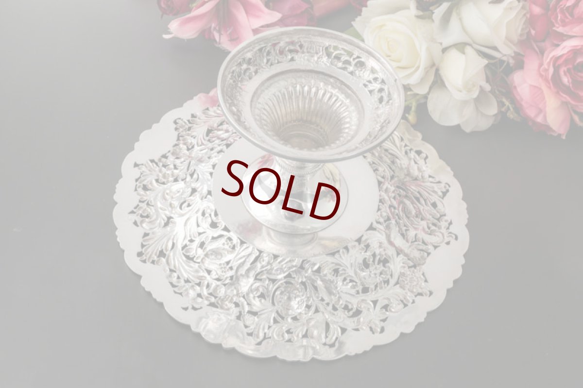 画像19: 純銀製（925）特級　超美透かし細工　エンジェル　ペア　タッツァ　（コンポート） (19)