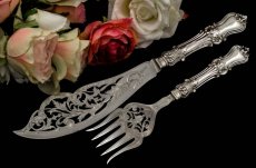 画像2: 純銀製（925）　1866年　ロココスタイル　透かし細工　サービングカトラリーセット (2)