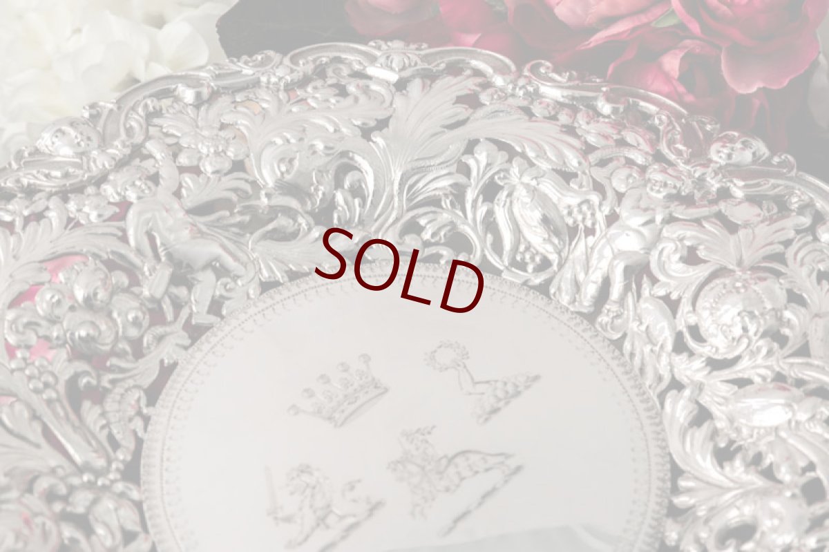 画像13: 純銀製（925）特級　超美透かし細工　エンジェル　ペア　タッツァ　（コンポート） (13)