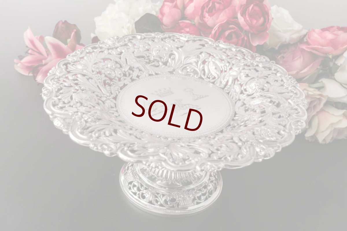 画像11: 純銀製（925）特級　超美透かし細工　エンジェル　ペア　タッツァ　（コンポート） (11)