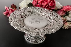 画像11: 純銀製（925）特級　超美透かし細工　エンジェル　ペア　タッツァ　（コンポート） (11)