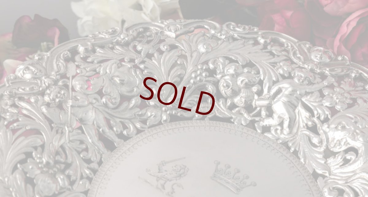 画像14: 純銀製（925）特級　超美透かし細工　エンジェル　ペア　タッツァ　（コンポート） (14)