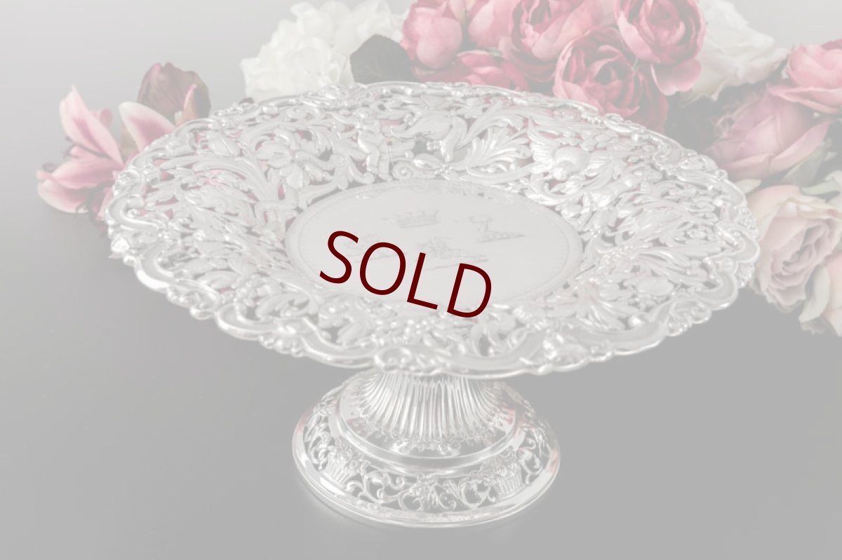 画像2: 純銀製（925）特級　超美透かし細工　エンジェル　ペア　タッツァ　（コンポート） (2)