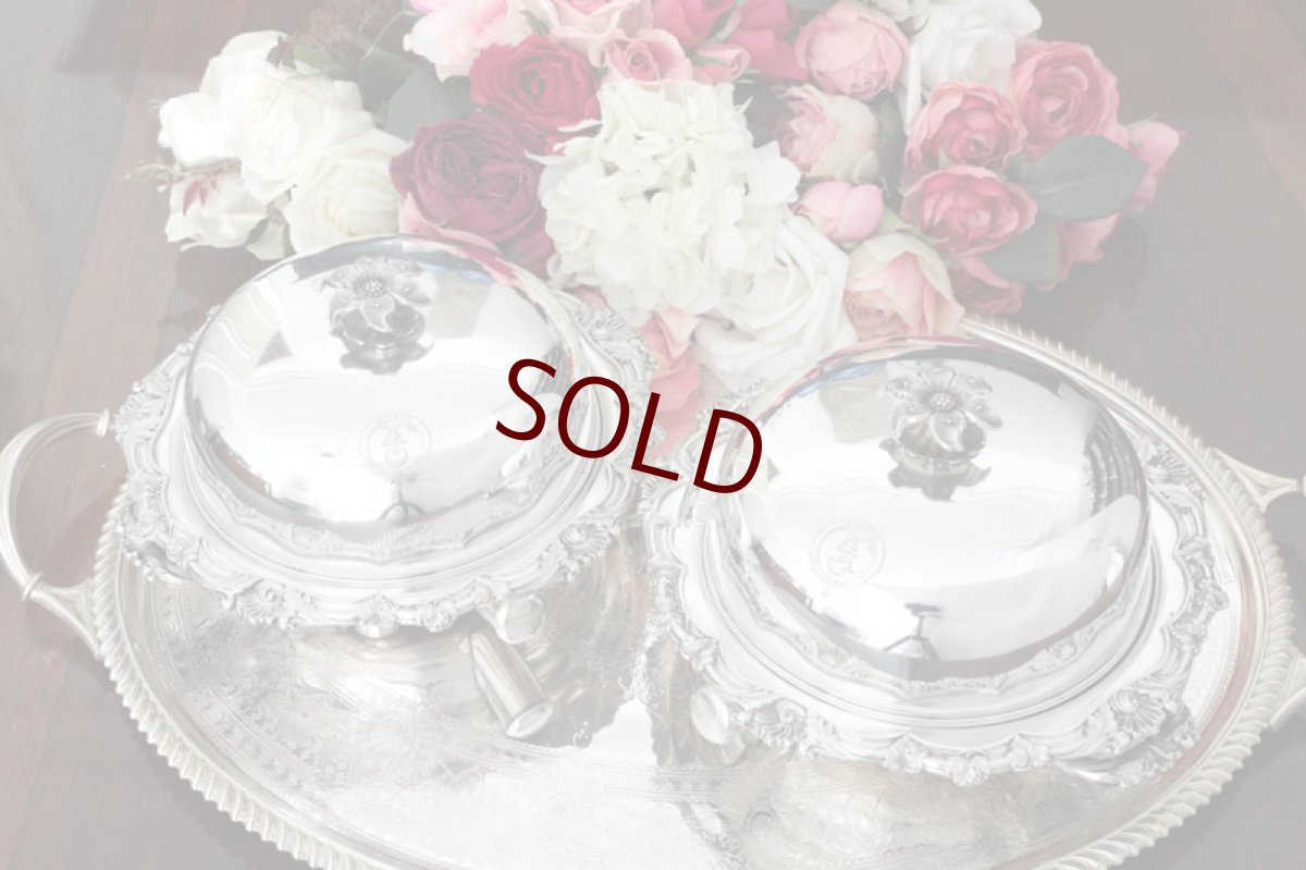 画像1: オールドシェフィールドプレート　ヴィクトリア時代中期　マフィンディッシュ　ペア (1)