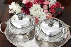 画像1: オールドシェフィールドプレート　ヴィクトリア時代中期　マフィンディッシュ　ペア (1)