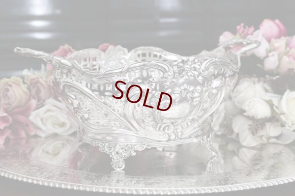 画像4: 純銀製（925）　1903年　リボンとスクロール　透かし細工　フラワーバスケット