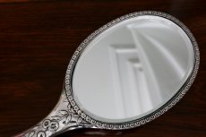 画像4: 純銀製（925）　ハンドチェイシング　リボンと薔薇の　ハンドミラー (4)