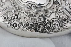 画像5: 純銀製（925）　ハンドチェイシング　リボンと薔薇の　ハンドミラー (5)