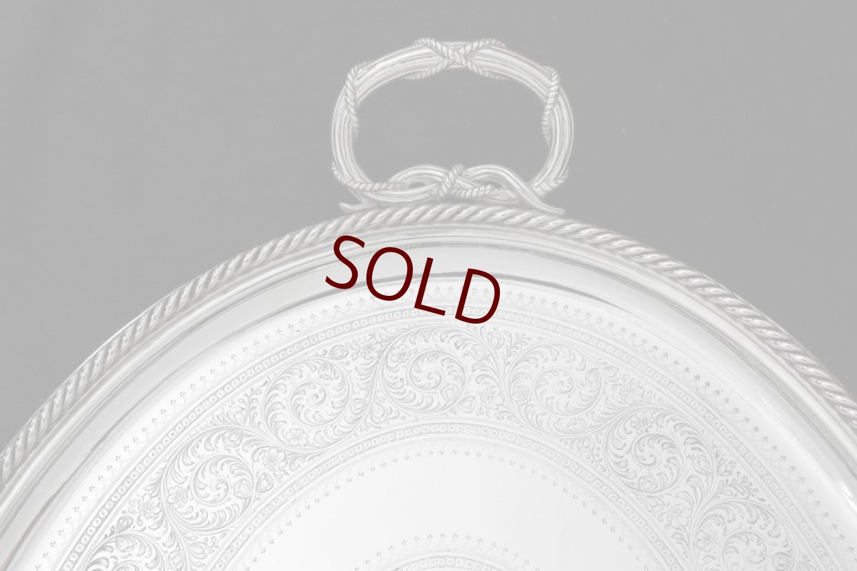 画像3: シルバープレート1884年　　特級品　エルキントン　ハンドエングレービング　大型　トレイ (3)