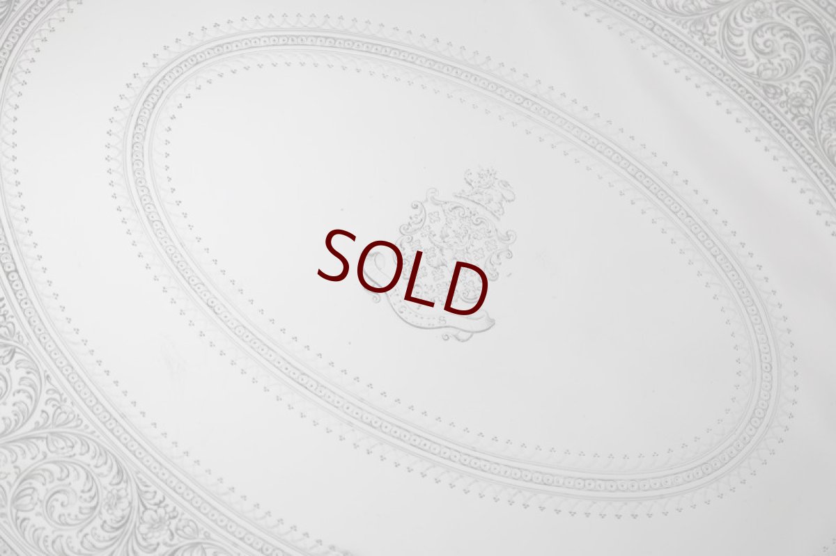 画像5: シルバープレート1884年　　特級品　エルキントン　ハンドエングレービング　大型　トレイ (5)