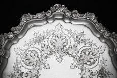 画像3: シルバープレート エドウォーディアン　ハンドチェイシング　スクロールとお花のサルヴァ (3)