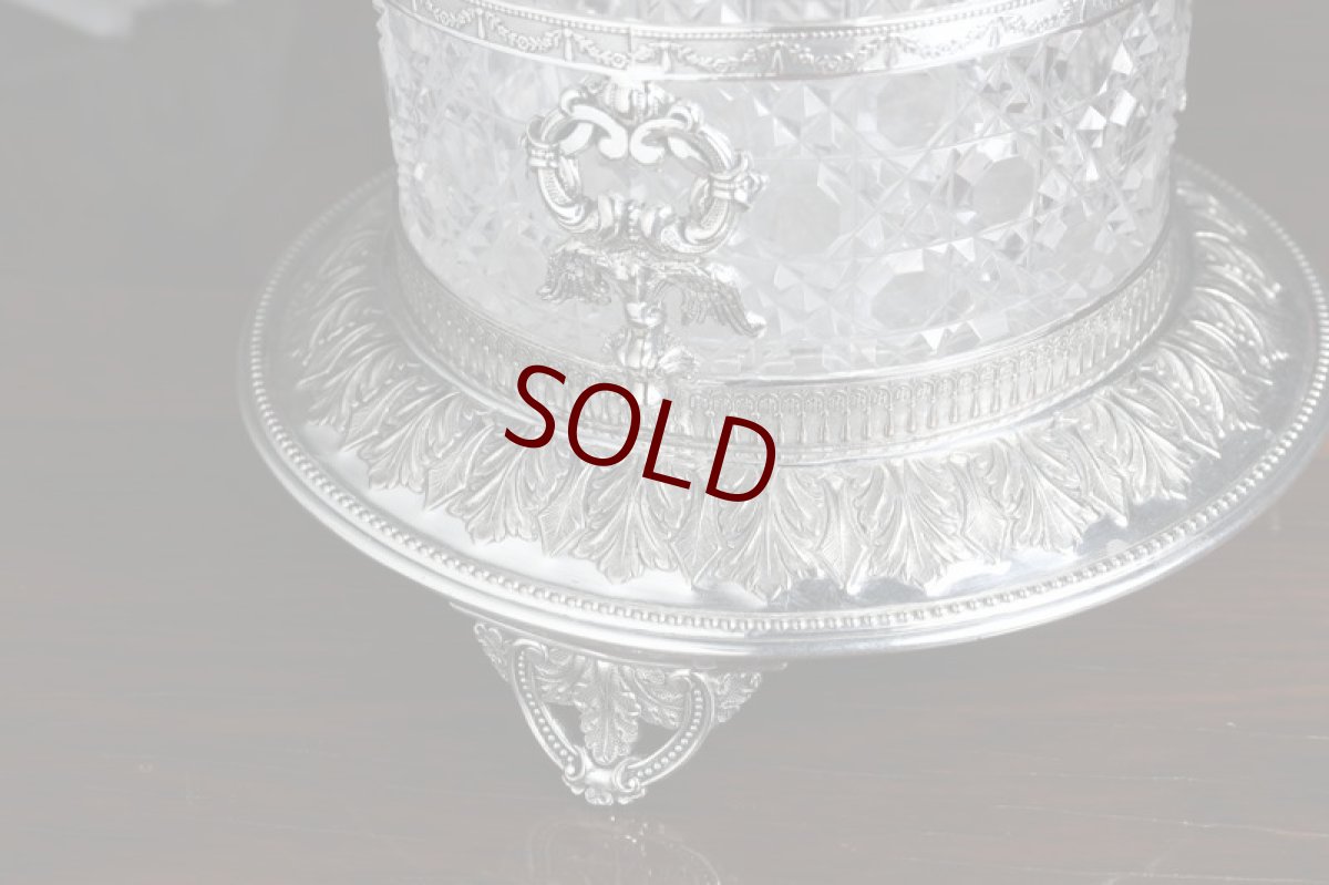 画像5: シルバープレート ヴィクトリア時代後期 ハンドカットクリスタルグラス　美装飾　ビスケットボックス (5)