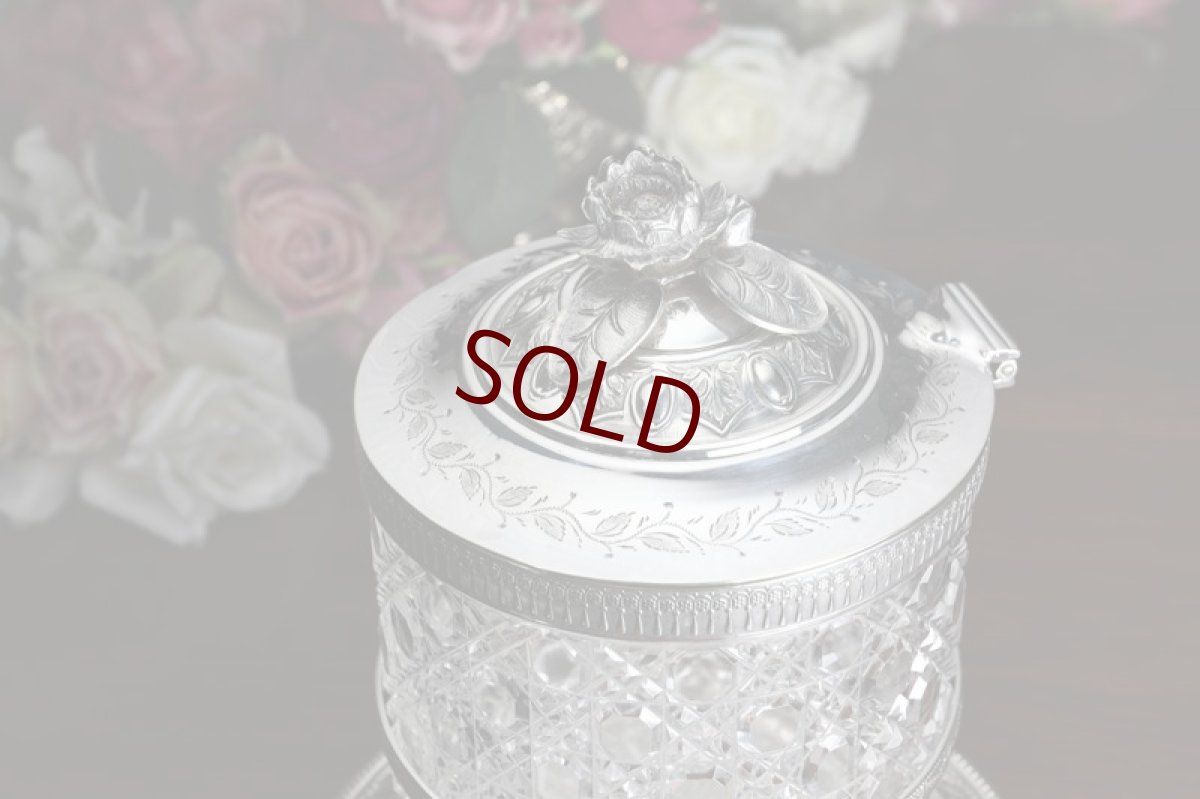 画像6: シルバープレート ヴィクトリア時代後期 ハンドカットクリスタルグラス　美装飾　ビスケットボックス (6)