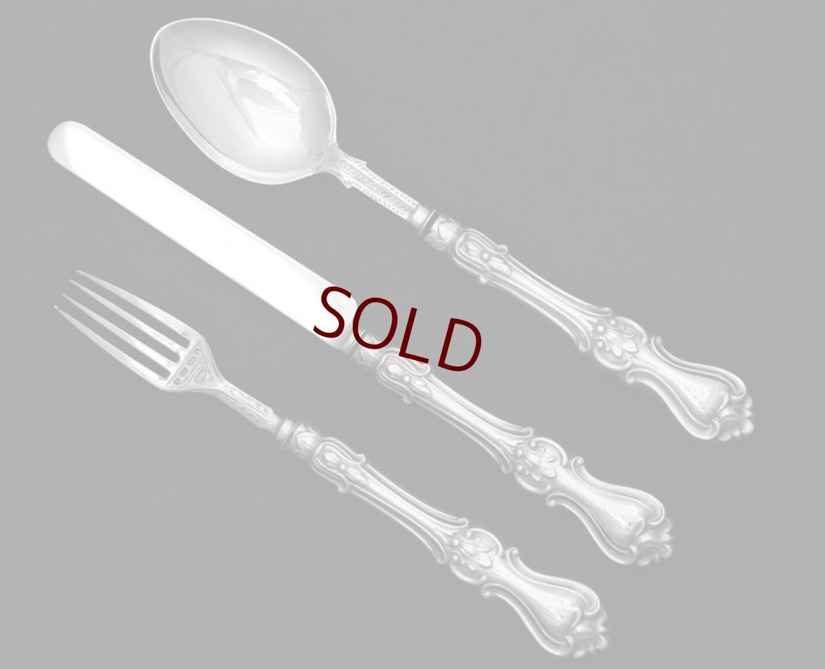 画像5: 純銀製（925）　1862年 クリスニング用　チャイルド　カトラリーセット (5)