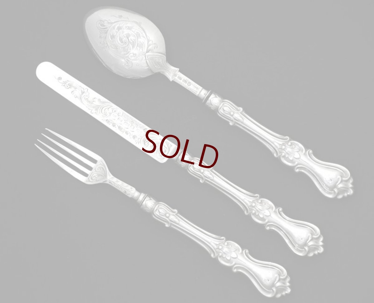 画像2: 純銀製（925）　1862年 クリスニング用　チャイルド　カトラリーセット (2)