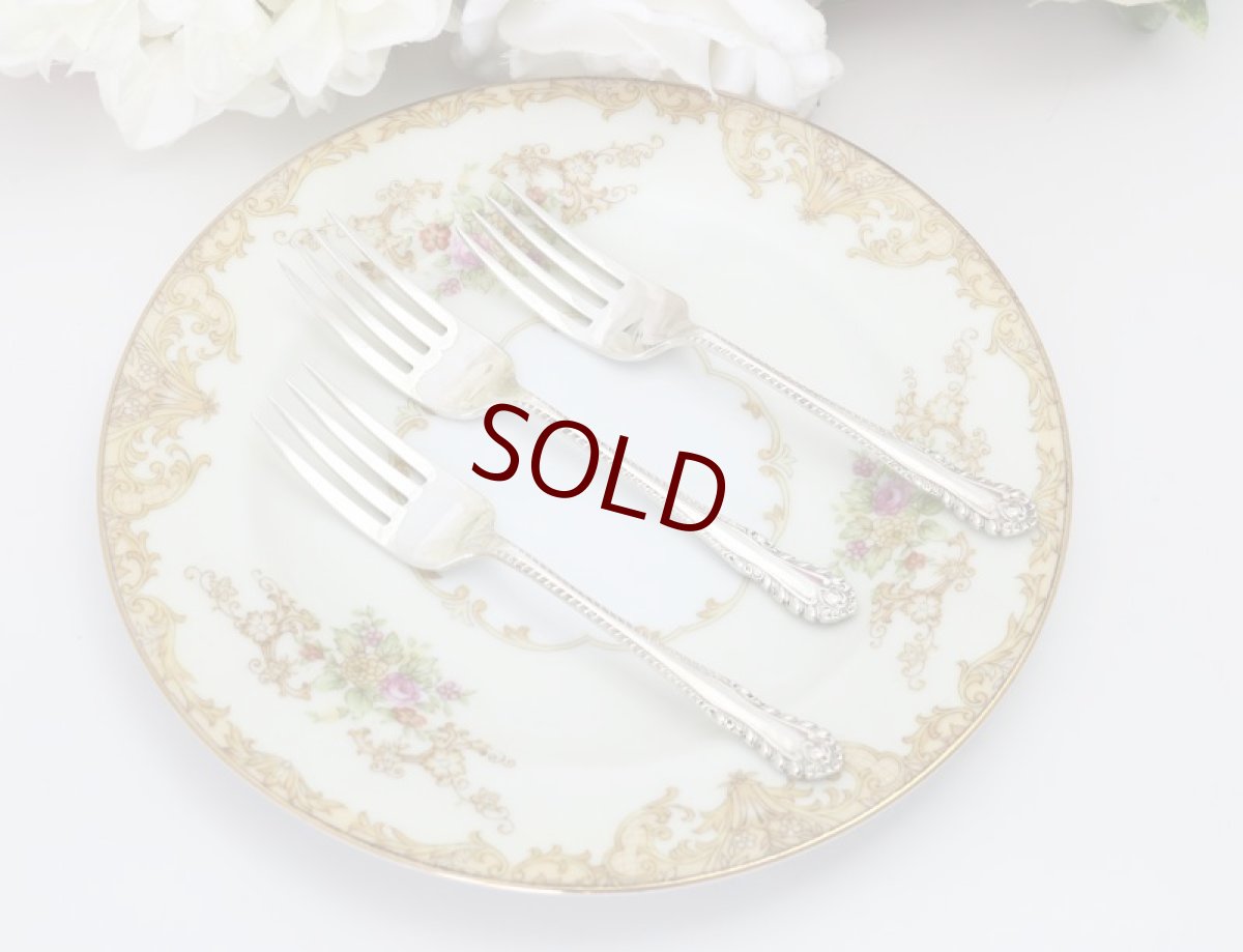 画像7: 純銀製（９２５）1924年　ハンドルのデザインがエレガントな　ケーキフォークセット (7)