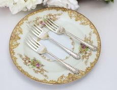 画像7: 純銀製（９２５）1924年　ハンドルのデザインがエレガントな　ケーキフォークセット (7)