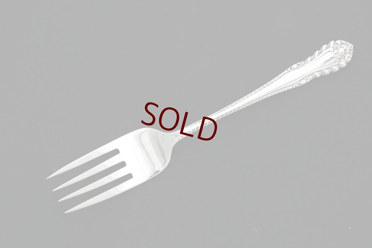 画像2: 純銀製（９２５）1924年　ハンドルのデザインがエレガントな　ケーキフォークセット (2)