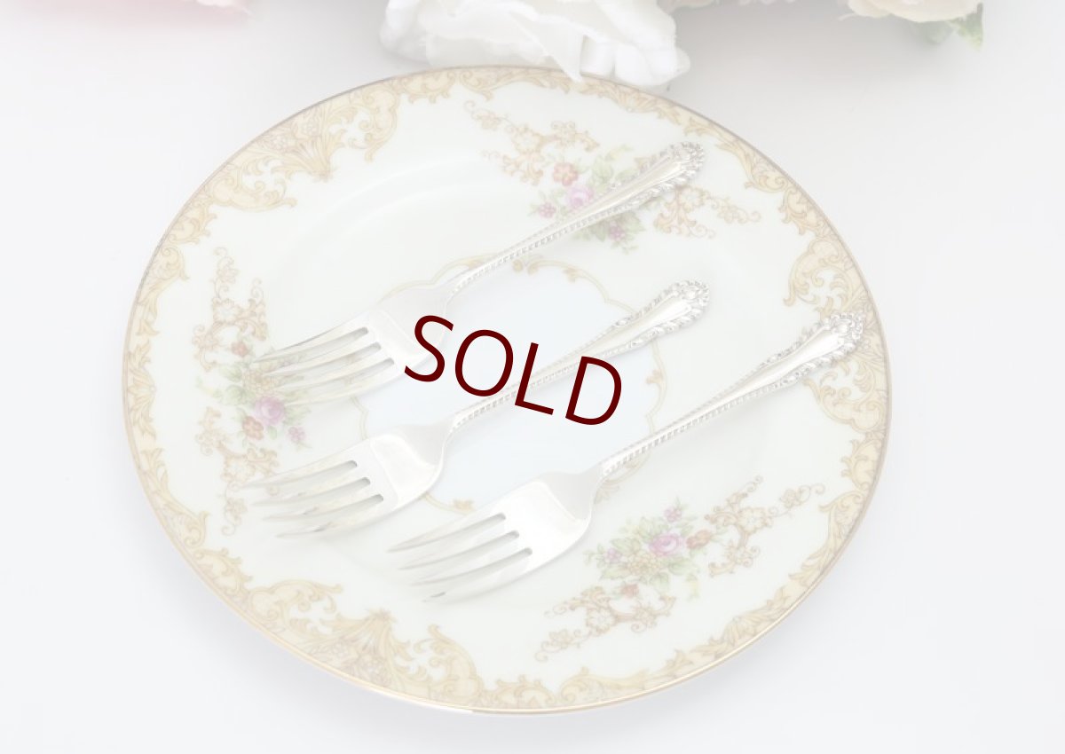 画像5: 純銀製（９２５）1924年　ハンドルのデザインがエレガントな　ケーキフォークセット (5)