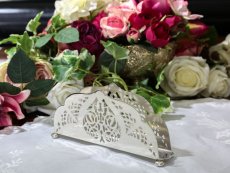 画像2: シルバープレート ヴィンテージ 透かし細工　ナプキンホルダー (2)