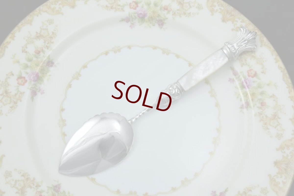 画像3: シルバープレート　ヴィクトリアン 白蝶貝ハンドル　美装飾　ジャムスプーン (3)