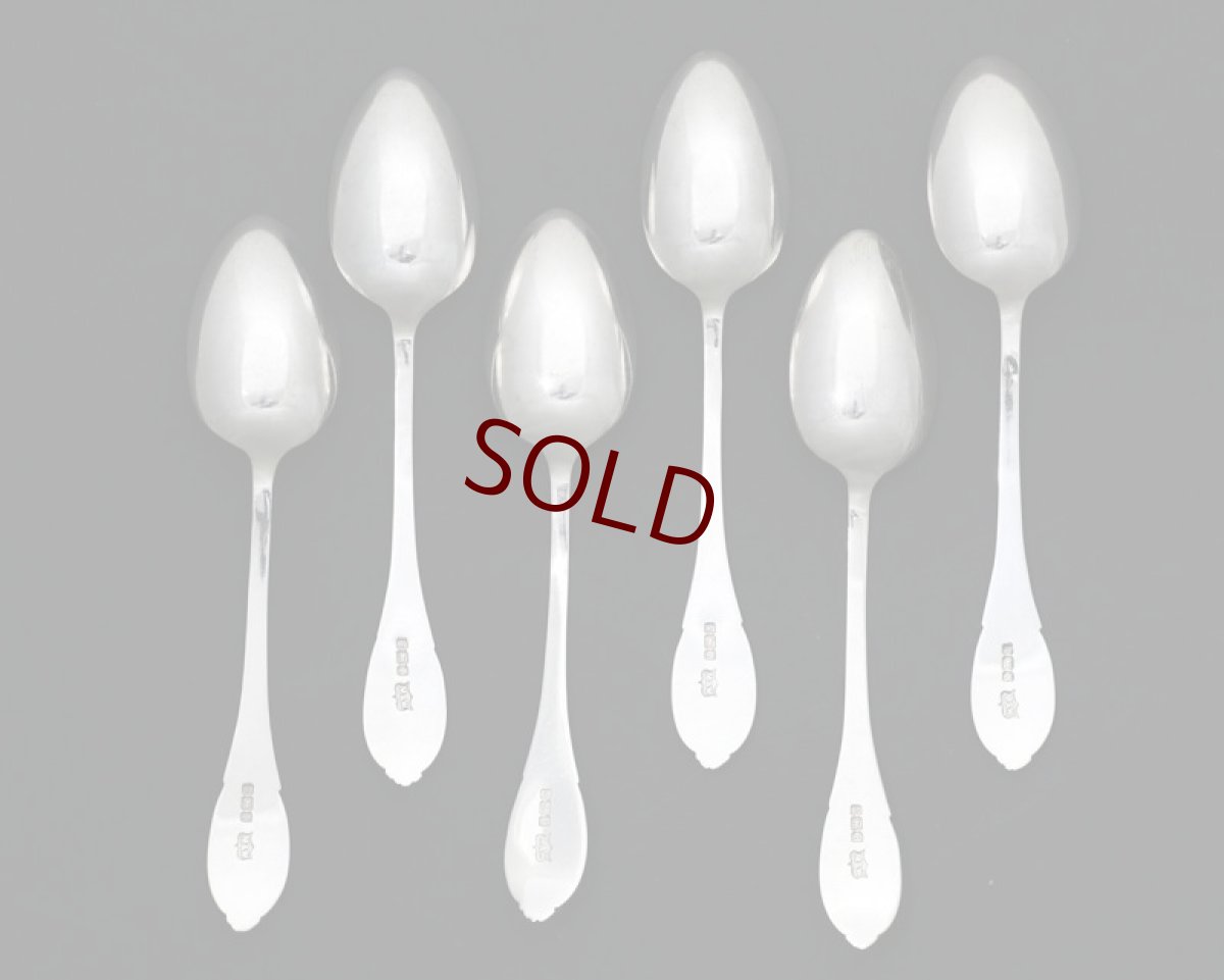 画像4: 純銀製（925）1909年　マッピン＆ウェッブ　ロココ風ハンドル　ティースプーンセット (4)